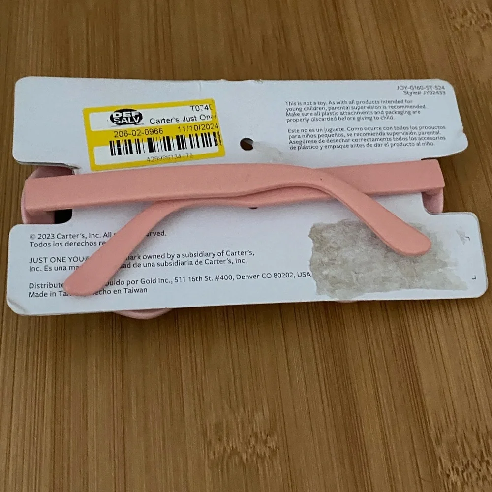 NWT Carter’s Just One You Toddler Girl's Pink Heart Sunglasses 100% UVA/UVB NEW